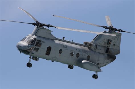 CH-46 Sea Knight Helicopter transporting troops